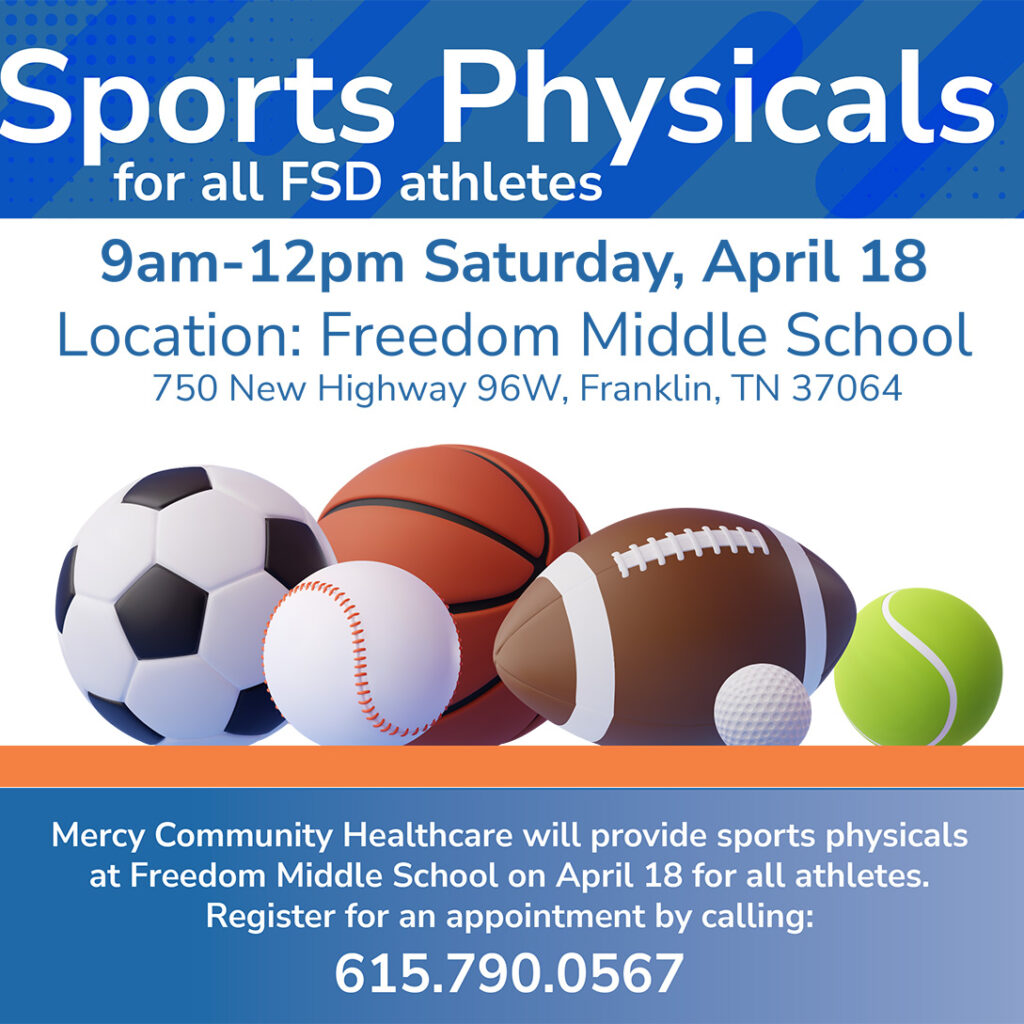 Sports Physicals at Freedom Middle School - SERVICE HOURS